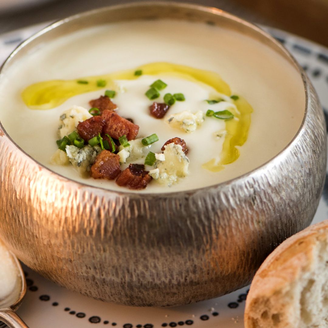 Crema de coliflor con queso azul