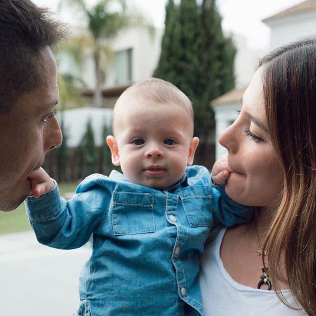 La tierna reacción de Noah, hijo del ‘Chicharito’, cuando sus papás se besan