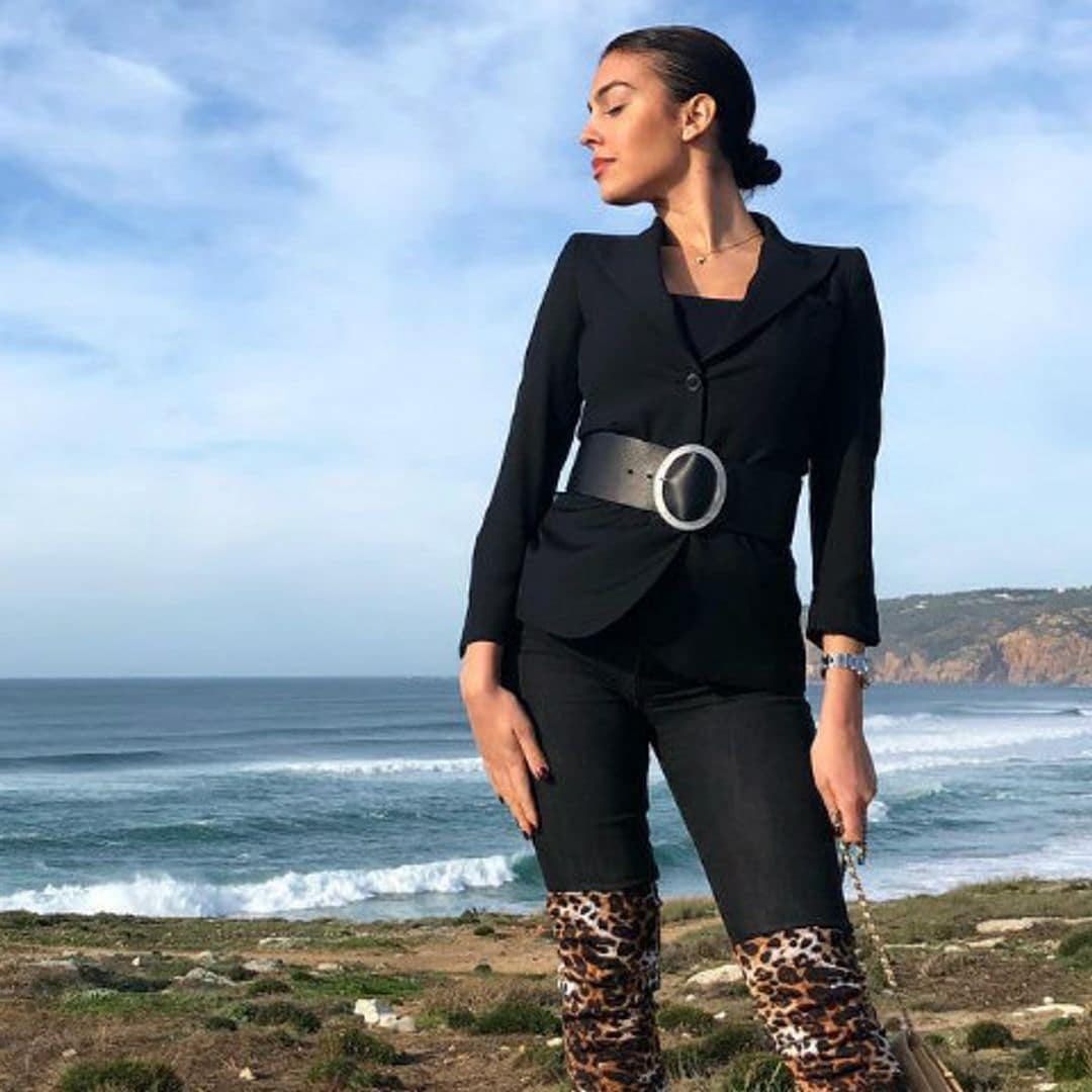 Georgina Rodríguez y su look más 'salvaje' en su visita a Portugal