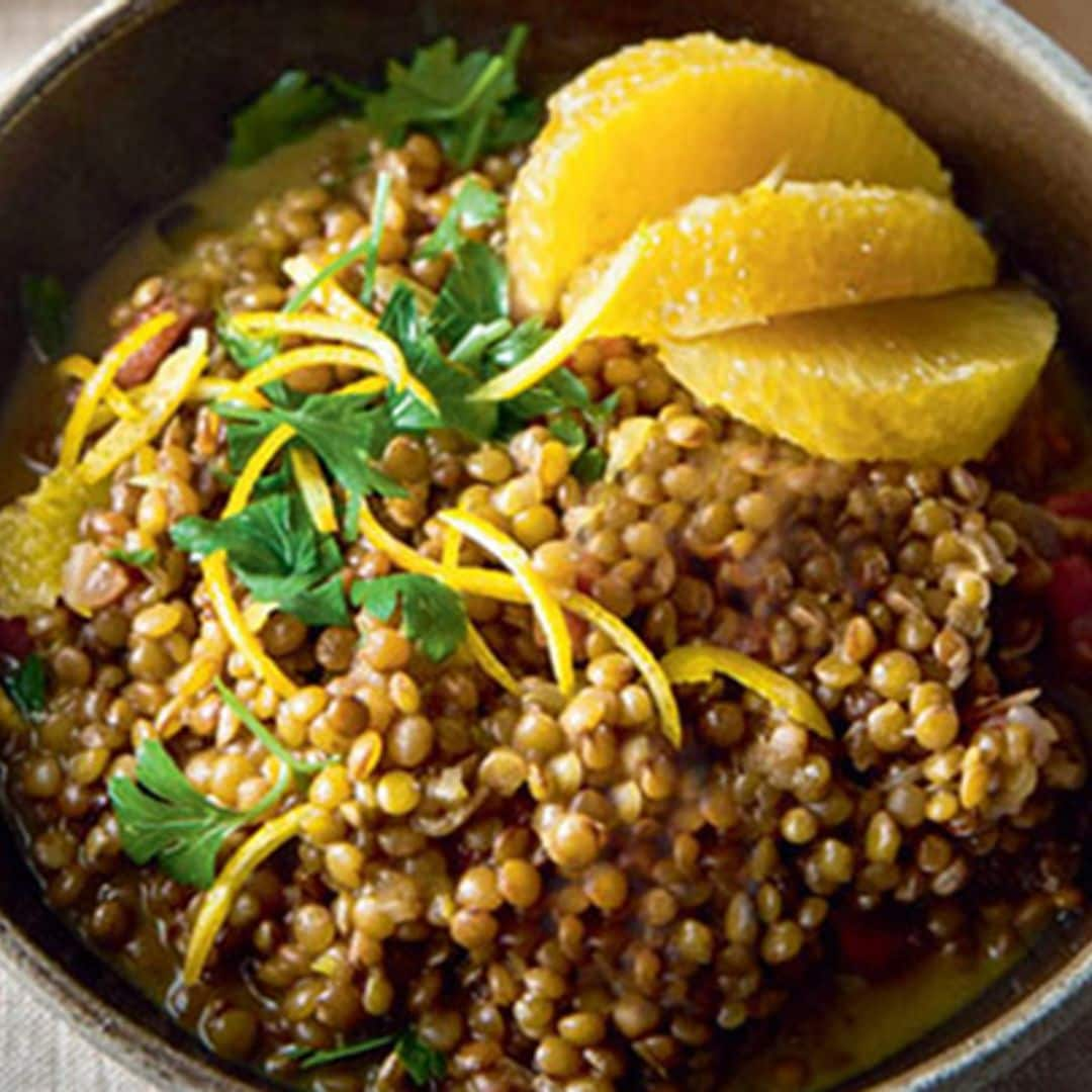 Ensalada de lentejas a la naranja