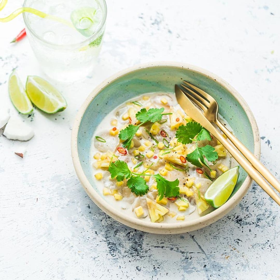 Ceviche de dorada con piña