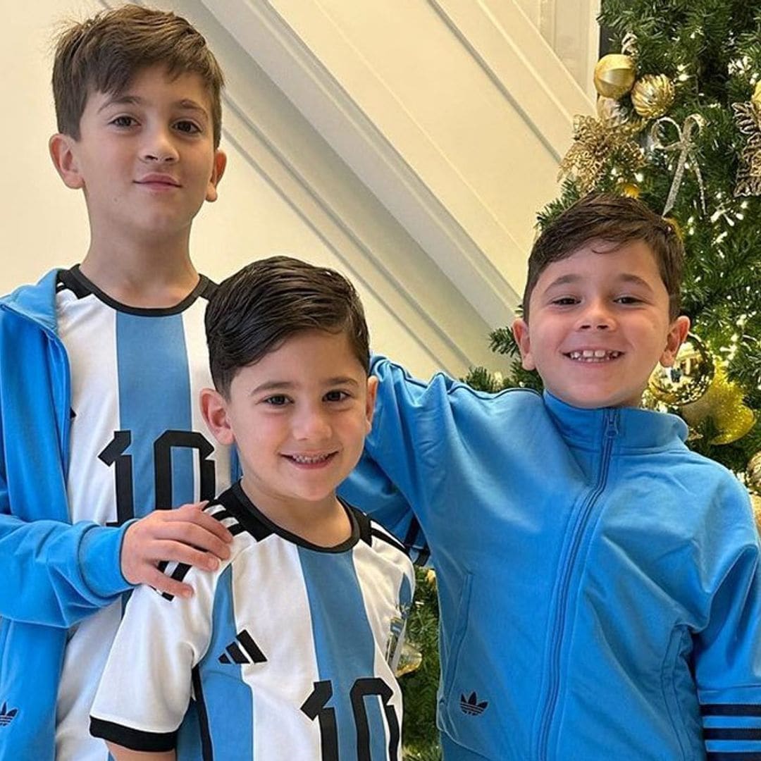 Camisetas, manicura con la bandera argentina... Antonela Roccuzzo y sus hijos ya tienen todo listo para el Mundial