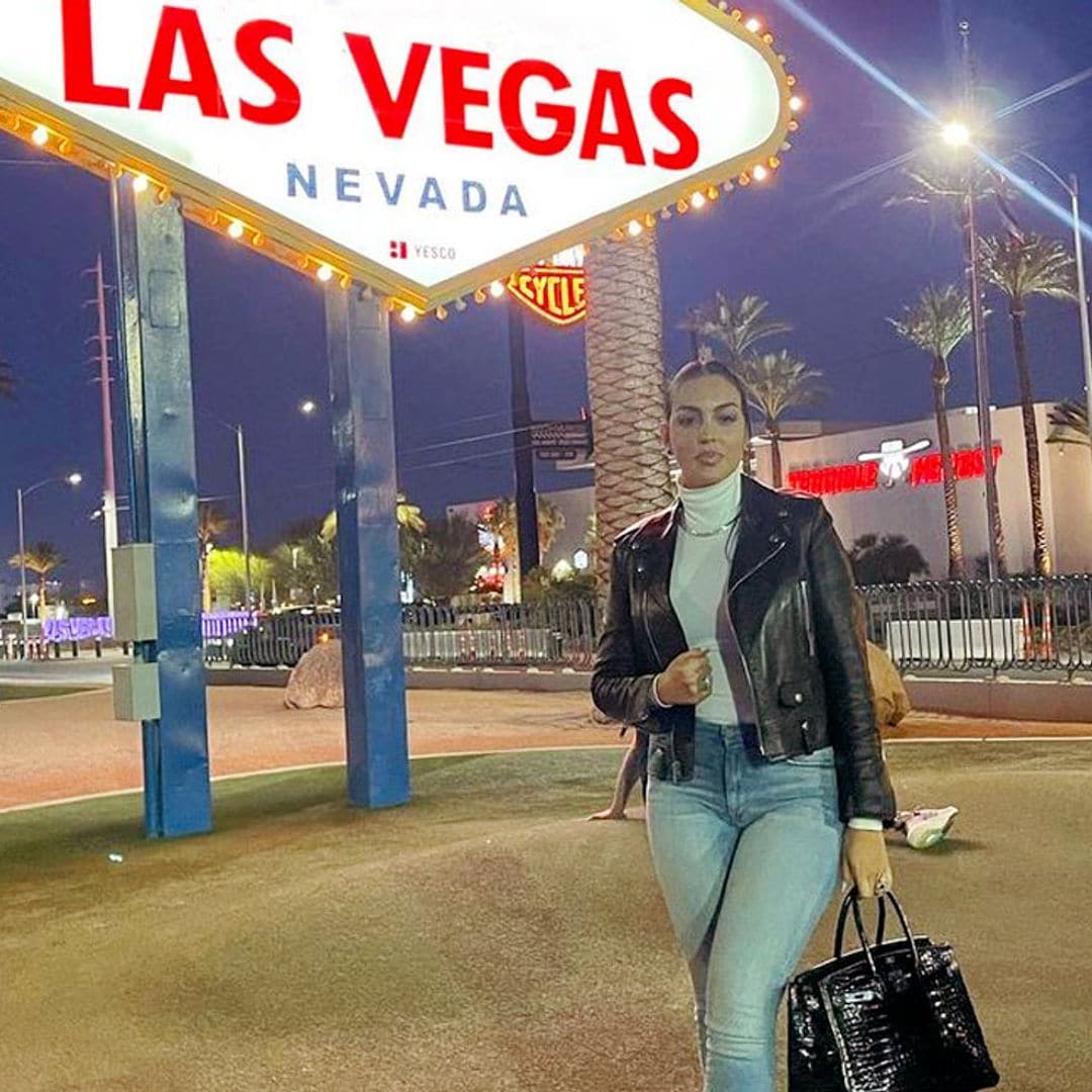 Georgina Rodríguez sorprende con un look que solo podía llevar en Las Vegas