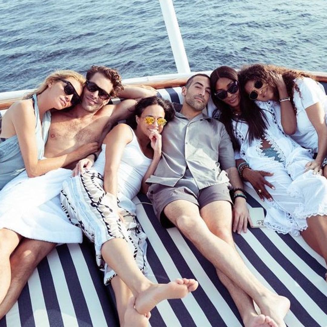 Esther Cañadas, Jon Kortajarena, Naomi Campbell y Michelle Rodríguez en Ibiza