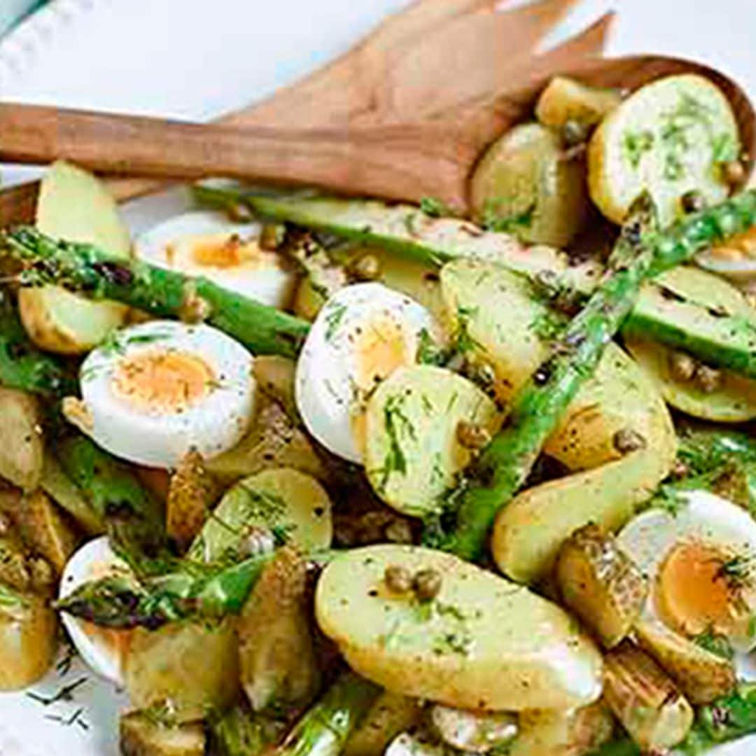 Ensalada de trigueros, huevo y patata