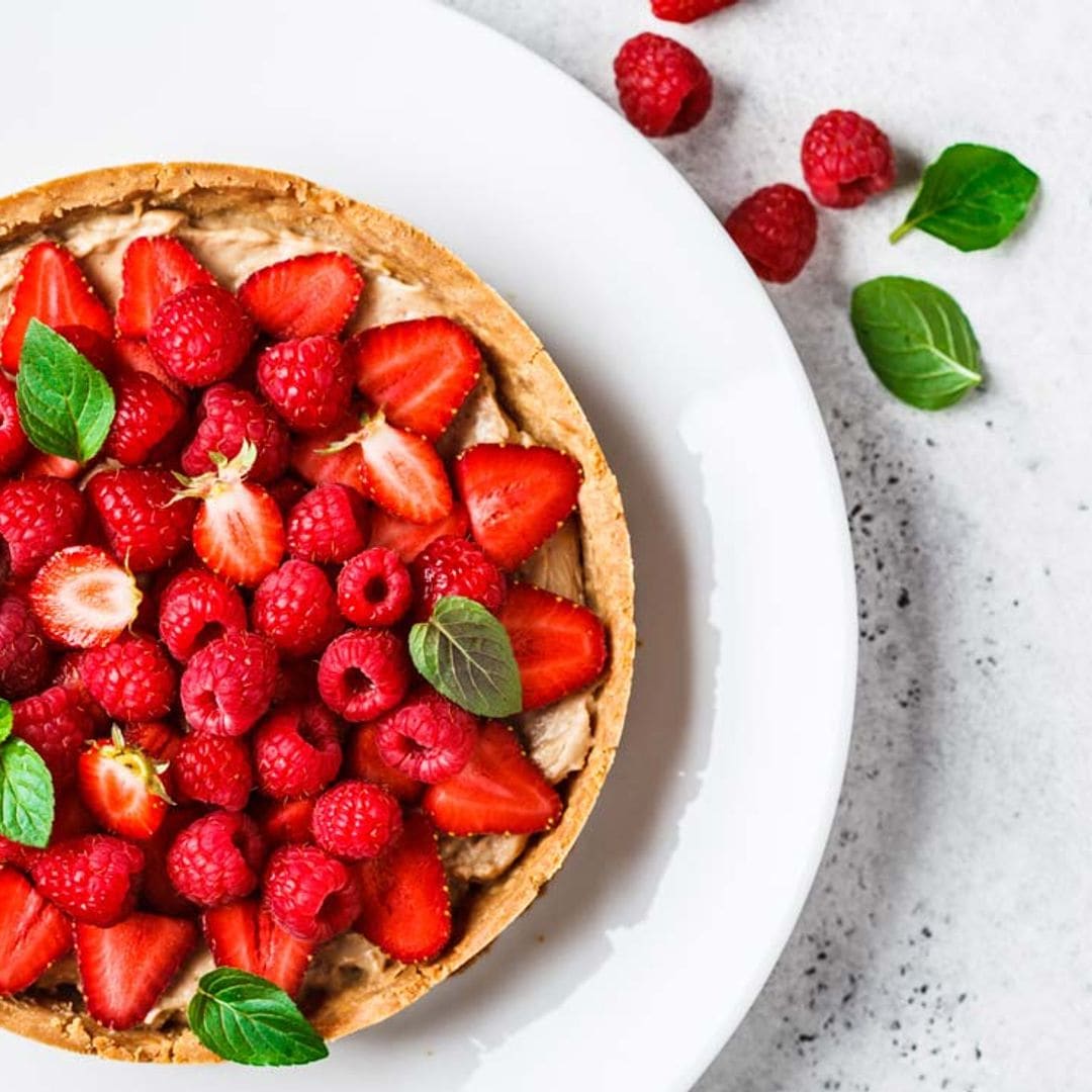 Tarta de frutos rojos y crema pastelera