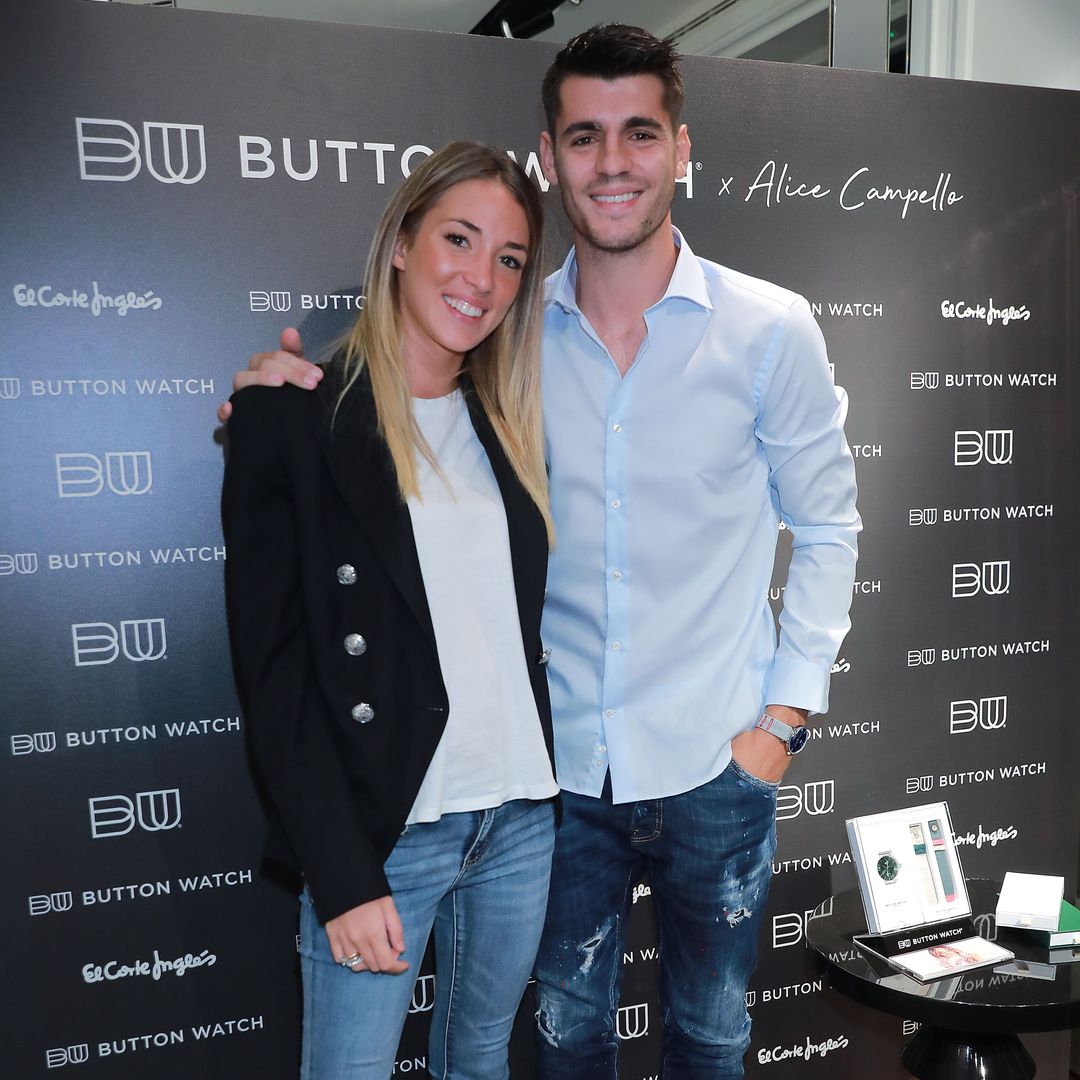 Alice Campello and Alvaro Morata present 'Button Watch' collection at El Corte Ingles Castellana on September 23, 2019 in Madrid, Spain. (Photo by Europa Press Entertainment/Europa Press via Getty Images)