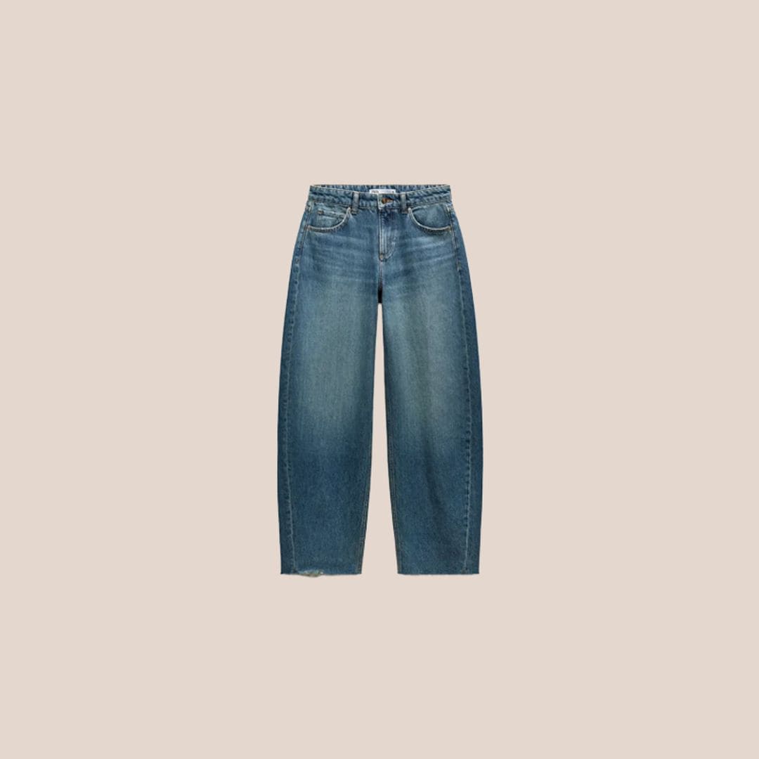 Barrel pants denim oscuro