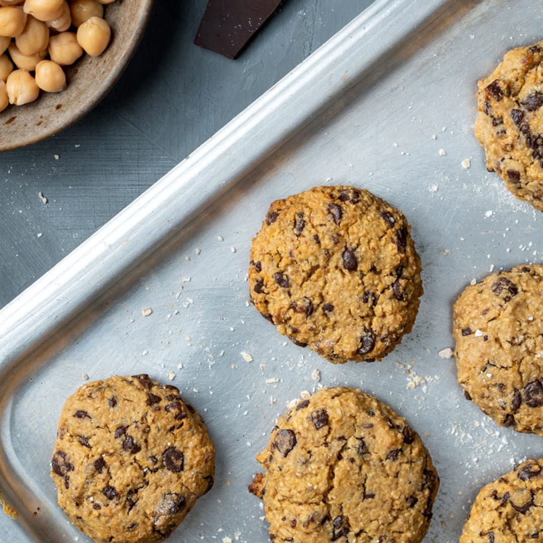 'Cookies' de garbanzos de bote, crema de cacahuete y chocolate