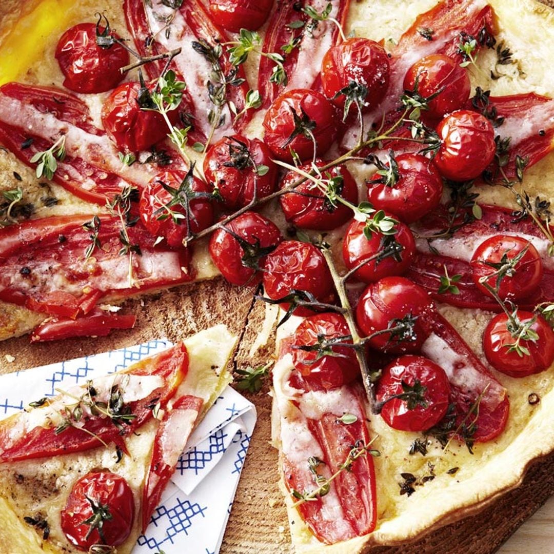 Tarta de Gruyère con dos tomates