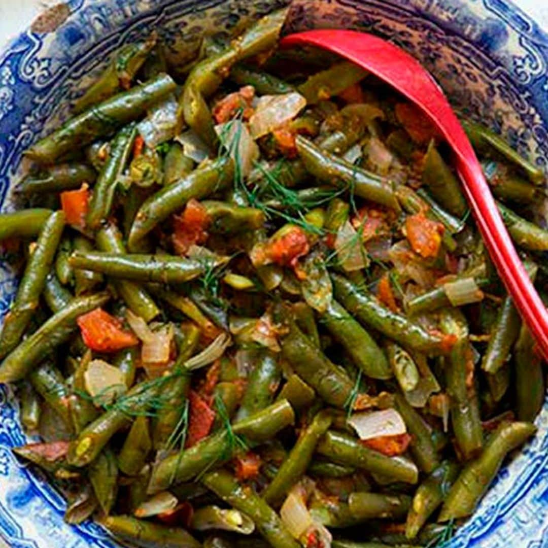 'Fasulye' (ensalada turca de judías verdes con tomate)