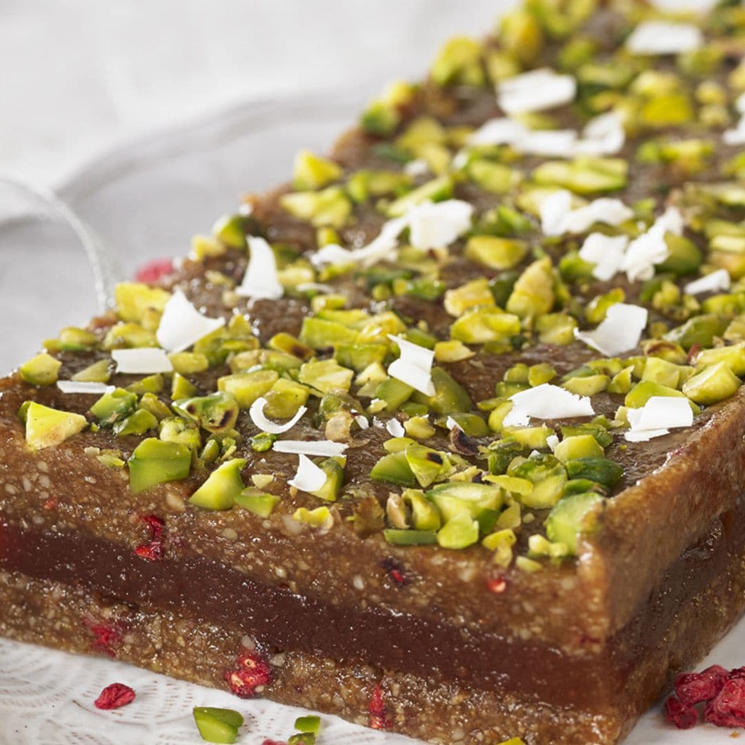 Dulce de membrillo e higo con pistachos