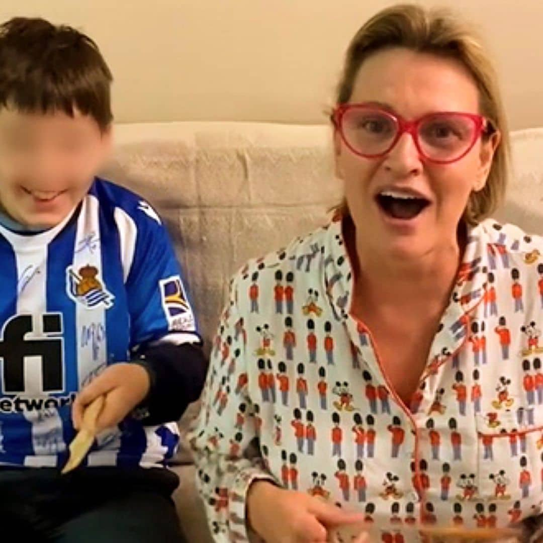 Como nunca la habías visto: Ainhoa Arteta, en pijama cantando junto a su hijo Iker un tema muy especial