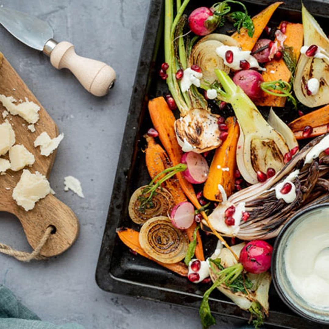 Verduras asadas y salsa de 'Parmigiano Reggiano'