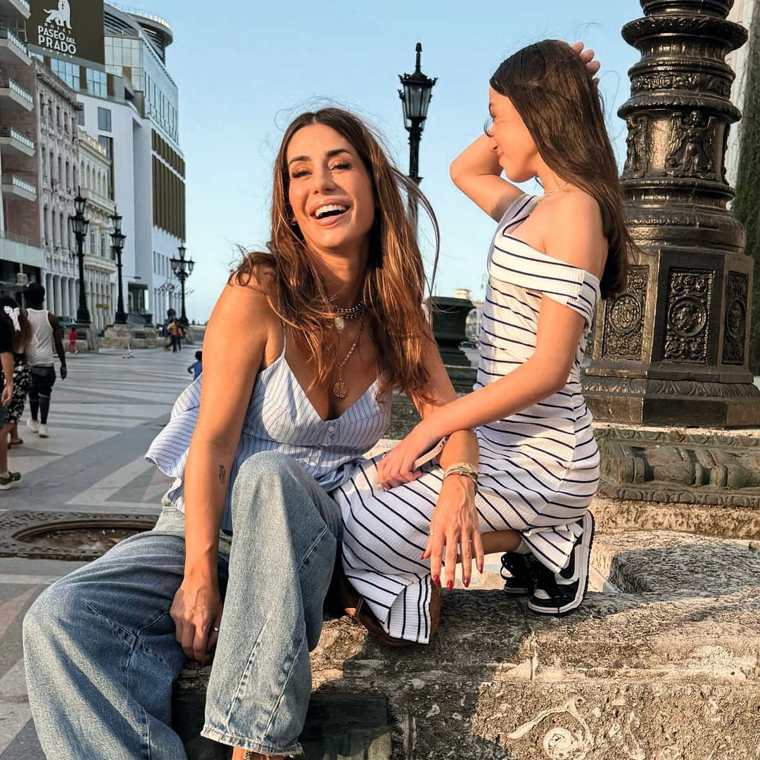 Elena Tablada con su hija en La Habana