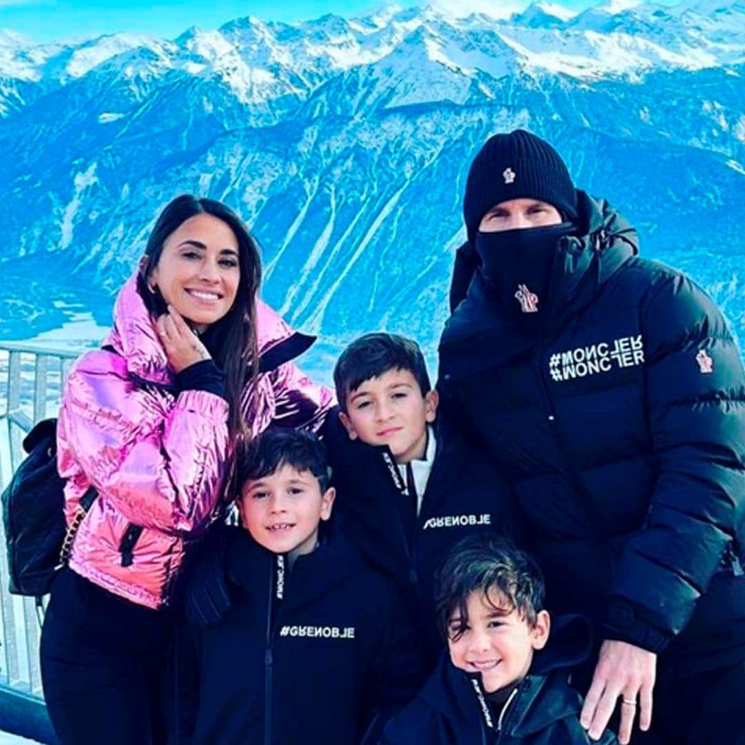 Baños en aguas calientes y esquí: la espectacular escapada de Leo Messi y Antonela Rocuzzo con sus hijos