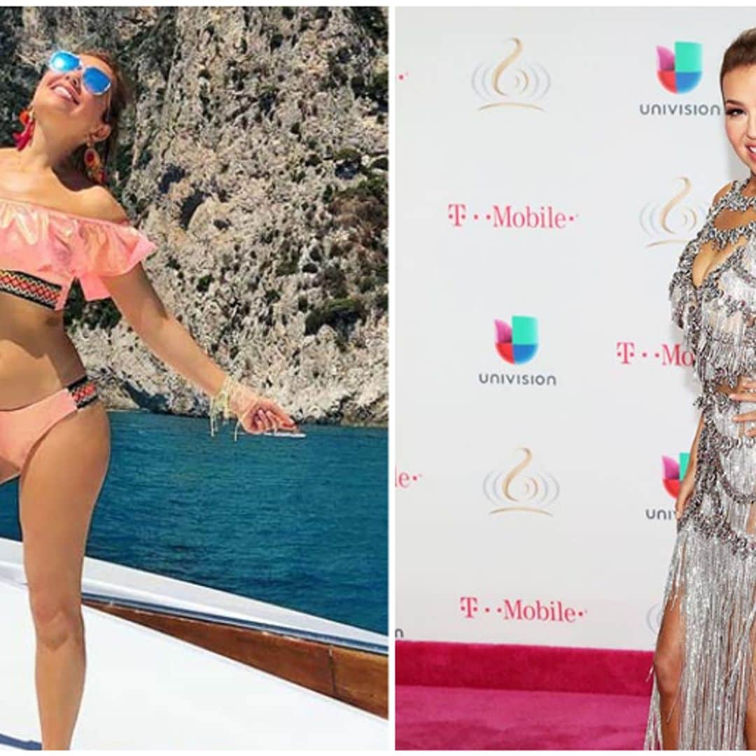 Thalía sigue sorprendiendo por tener una micro cintura a sus 47 años
