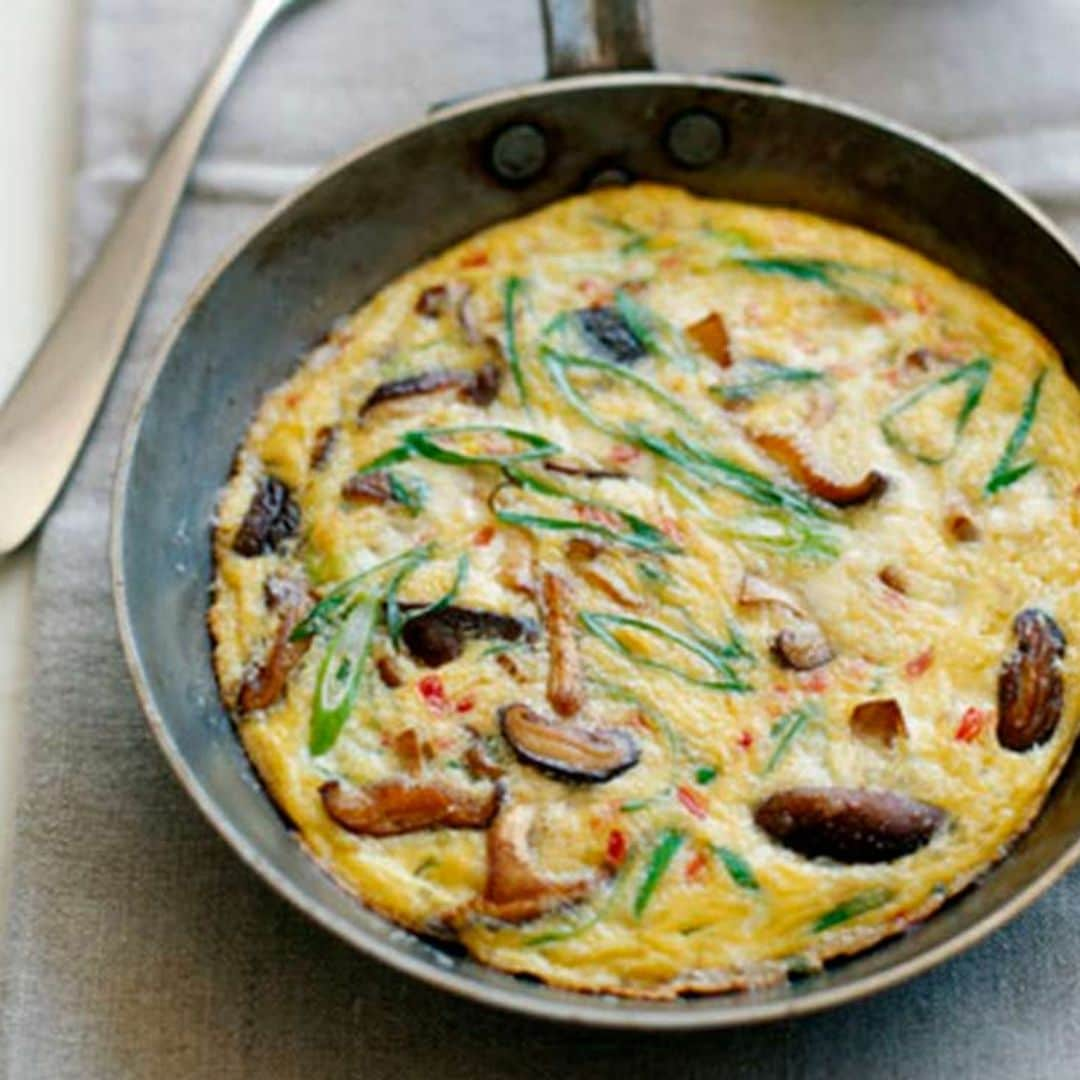 Tortilla de boletus con cebolleta