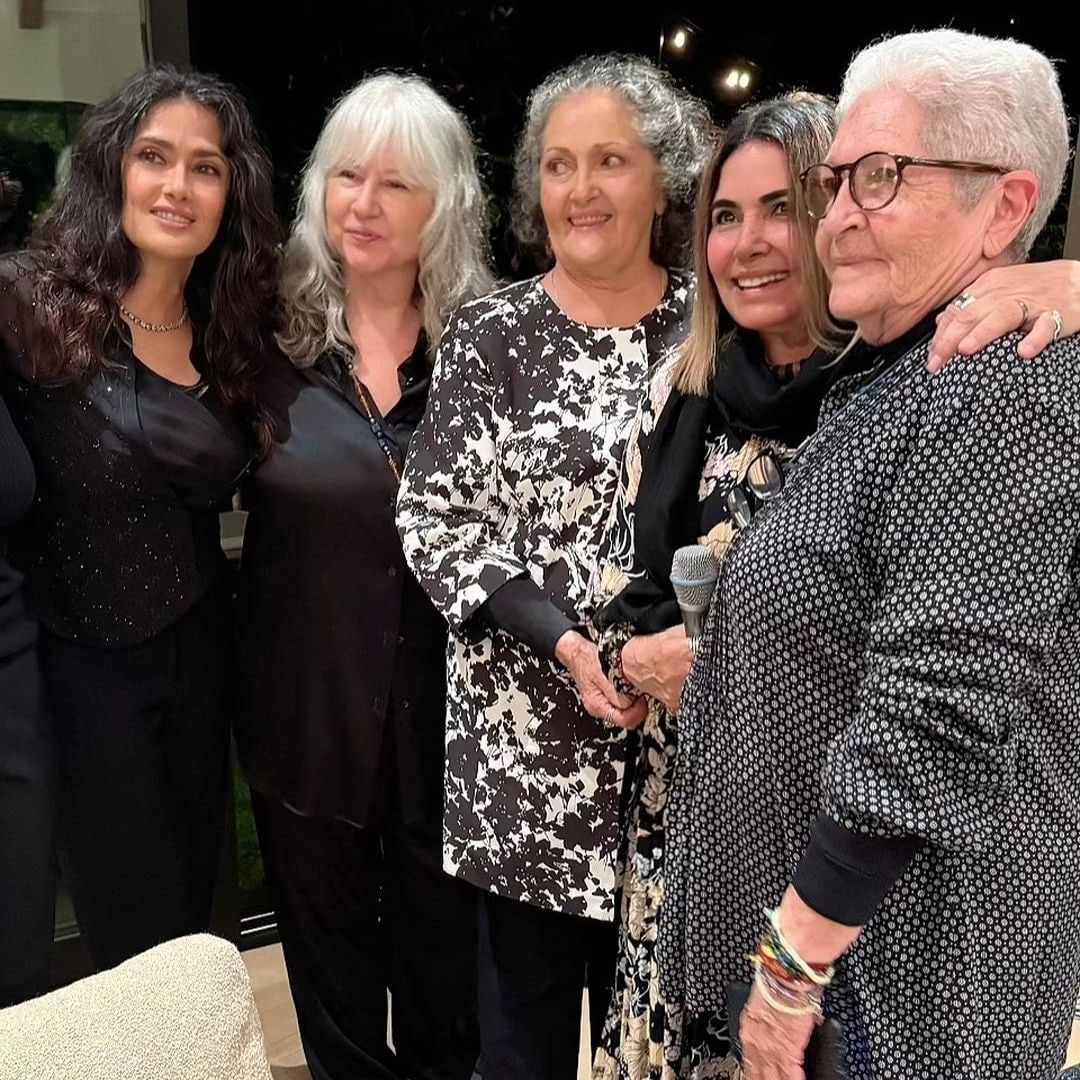 Salma Hayek con su mamá, su tía y Tania Libertad en julio pasado