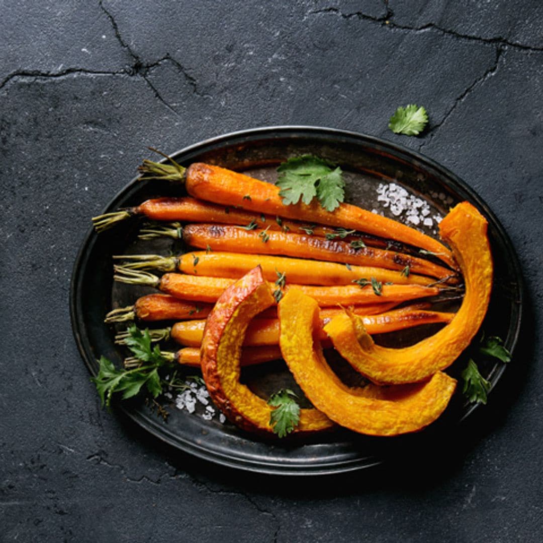 Calabazas y zanahorias asadas