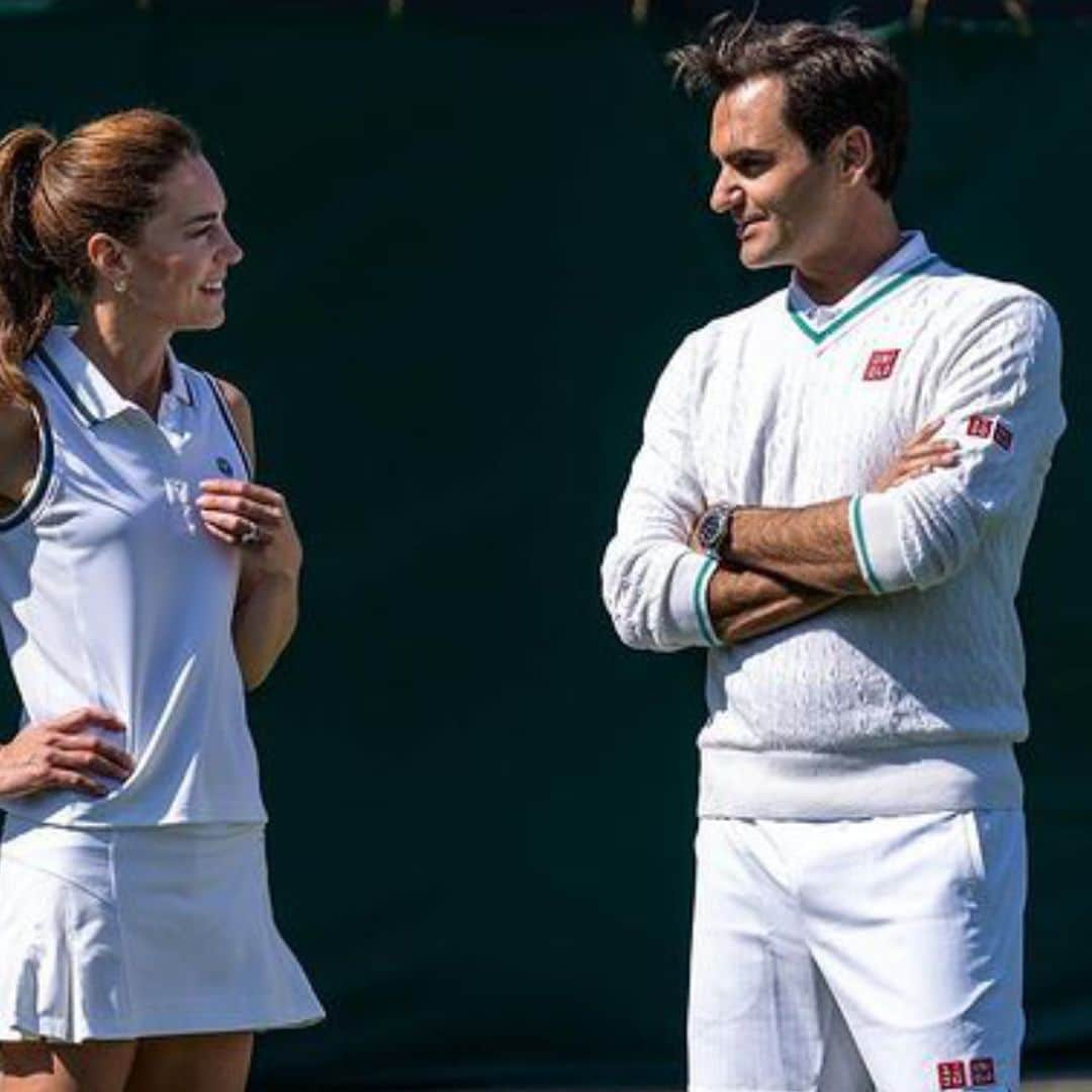 El vídeo más simpático de la princesa de Gales jugando al tenis con Federer, ¡y ejerciendo de recogepelotas!