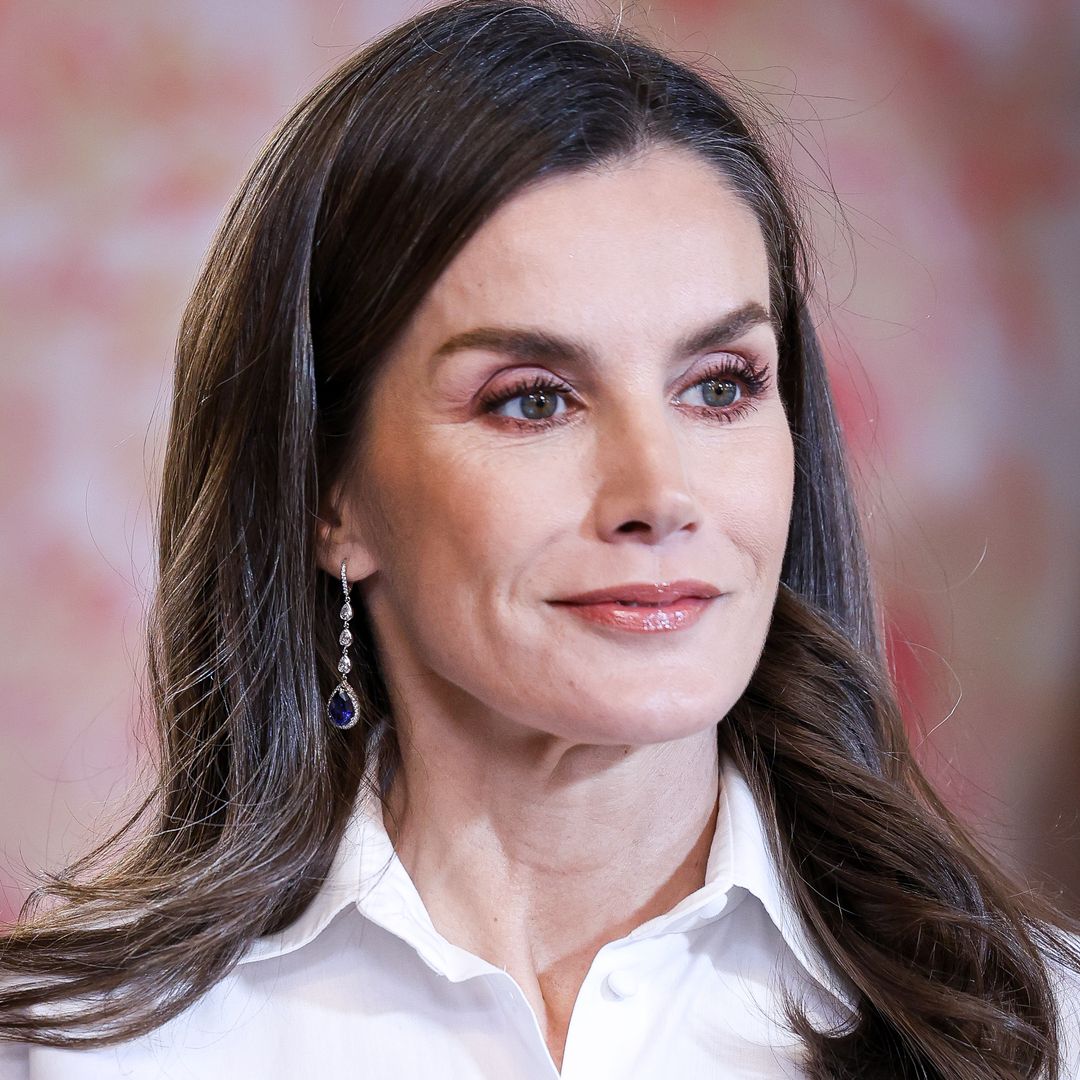 MADRID, SPAIN - JANUARY 09: Queen Letizia of Spain receives the diplomatic corps at The Royal Palace on January 09, 2025 in Madrid, Spain. (Photo by Pablo Cuadra/Getty Images)