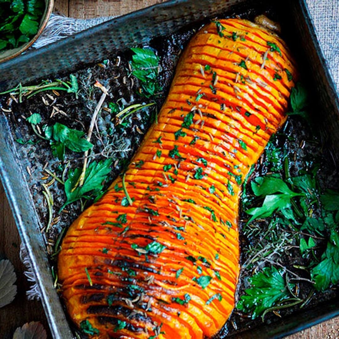 Calabaza con hierbas ‘al estilo Hasselback’