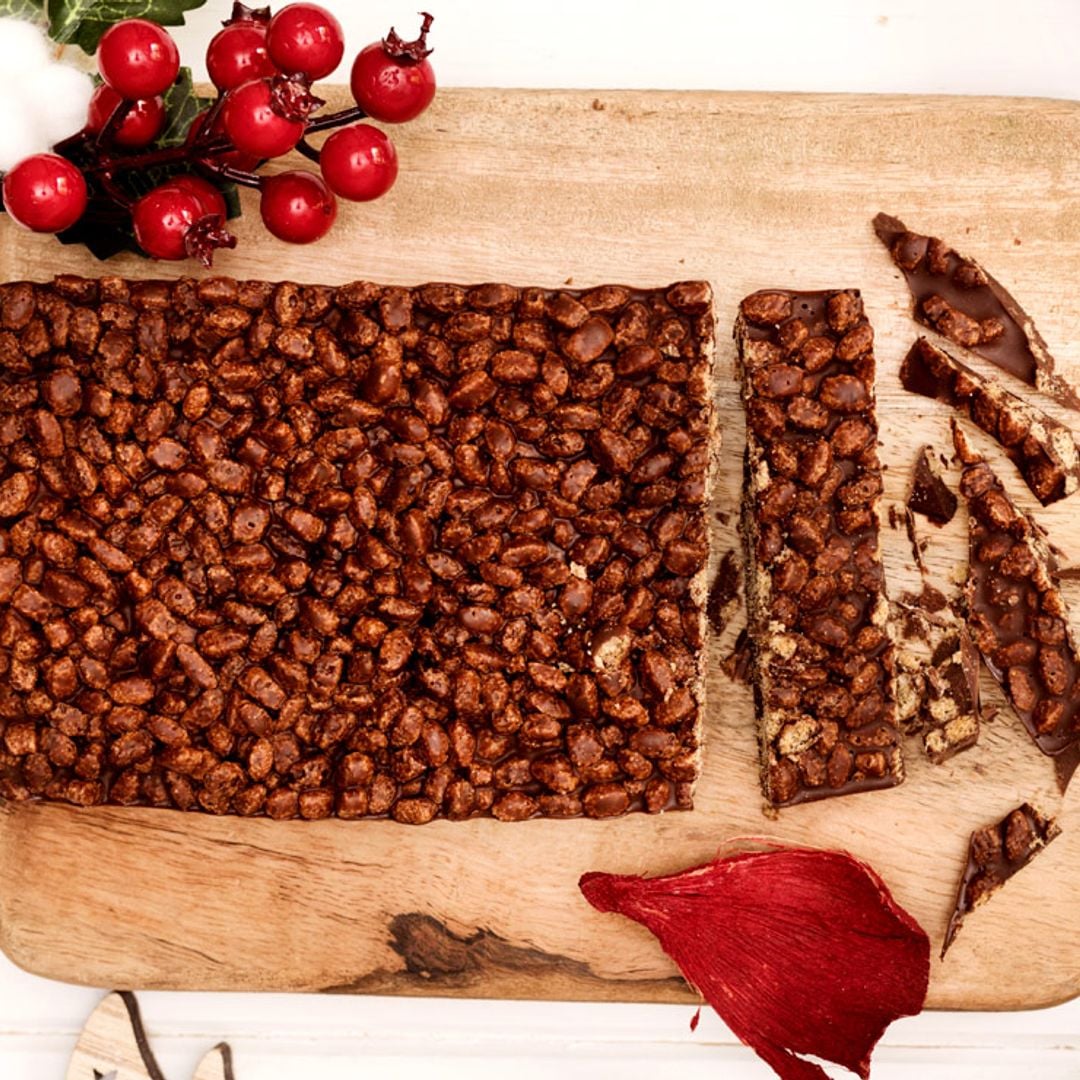 Turrón crujiente de chocolate con avena