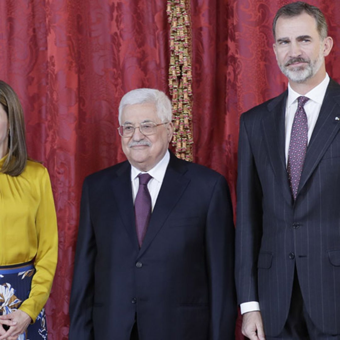 Los Reyes reciben en el Palacio Real al Presidente de Palestina