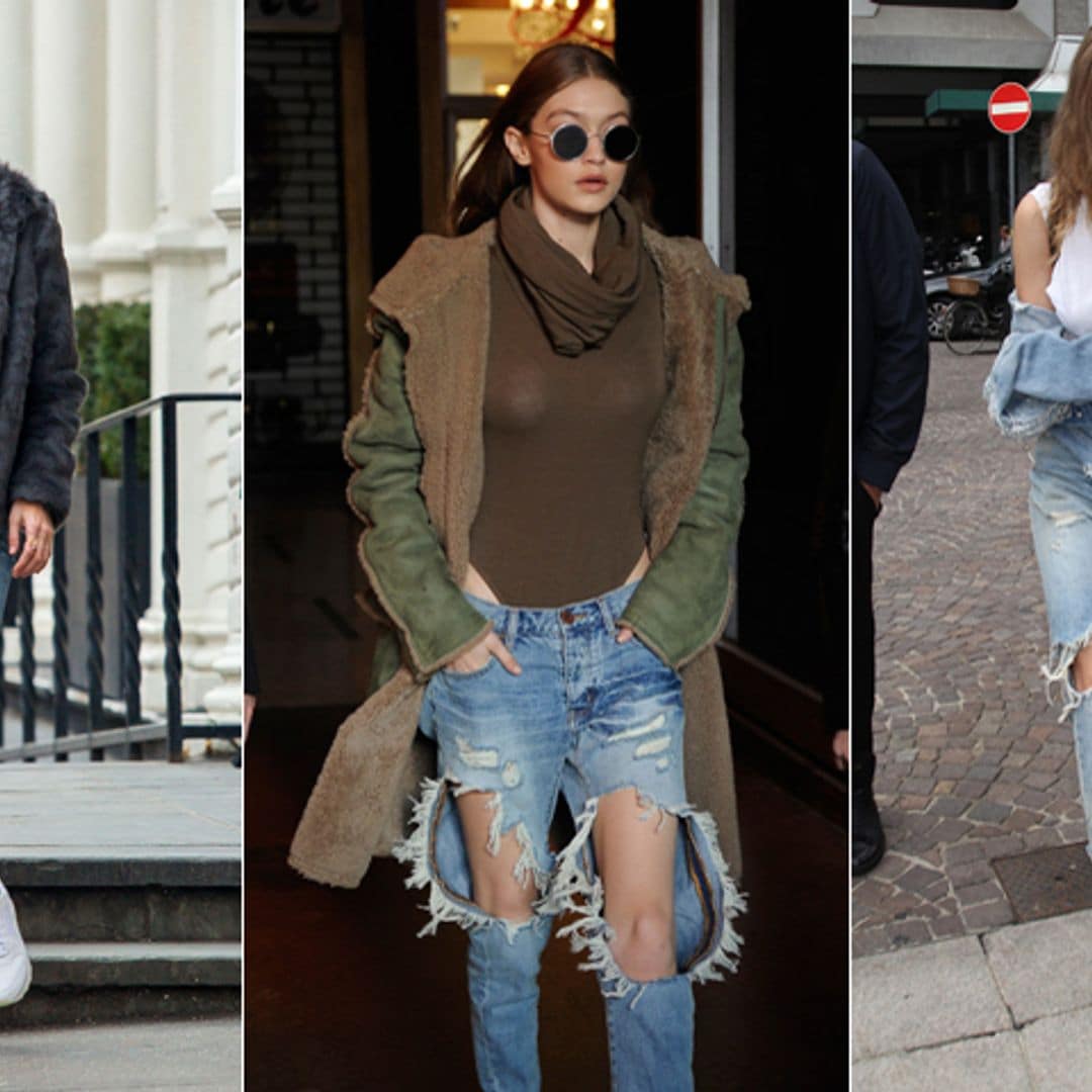 Así combina Gigi Hadid sus 'ripped  jeans'