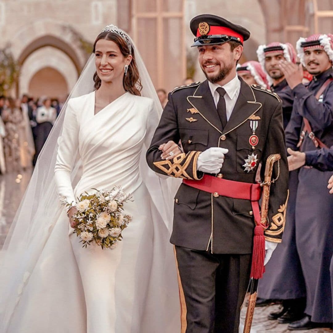 Recordamos la impresionante boda de Hussein y Rajwa de Jordania en su primer aniversario: las mejores imágenes