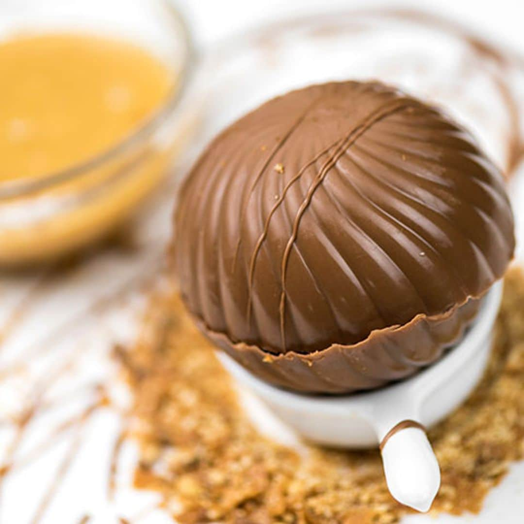 Bomba de chocolate con crema de turrón