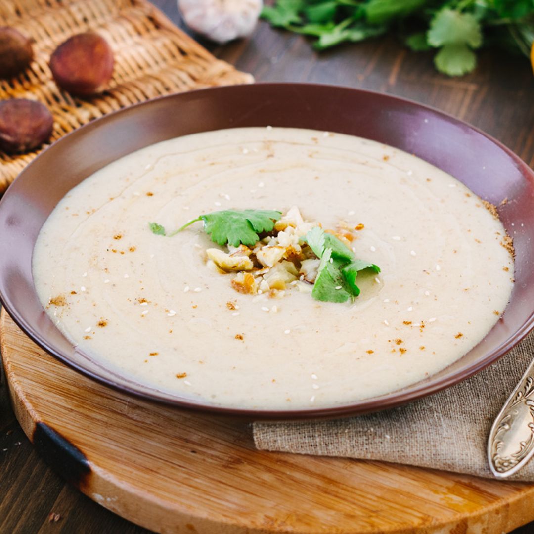 Crema de castañas y apionabo