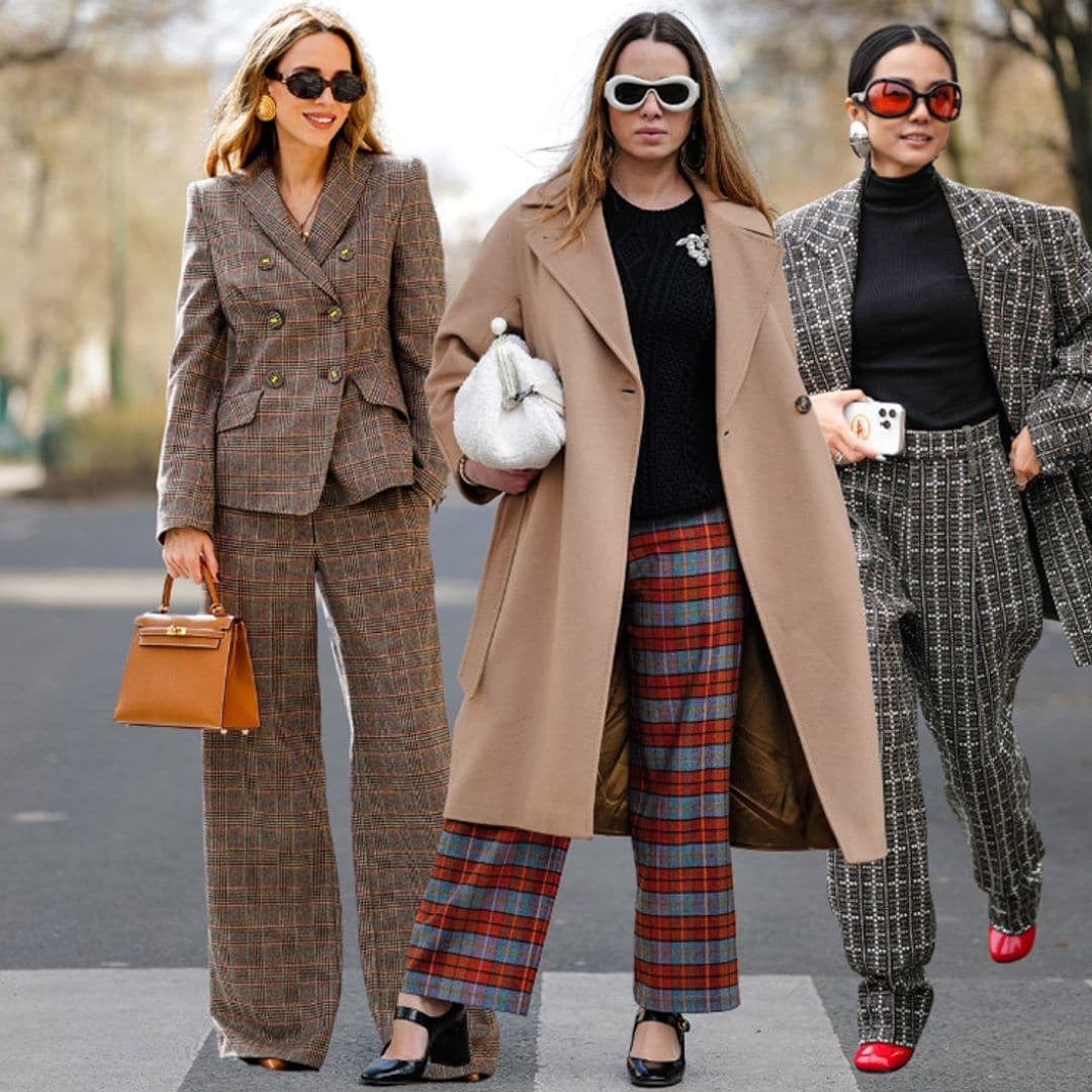 Así (de bien) combina nuestra estilista los trajes y pantalones a cuadros que son supertendencia