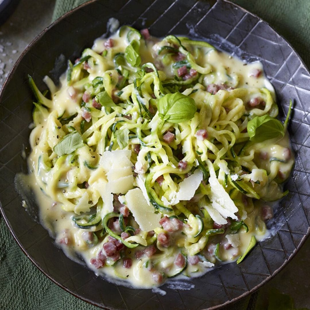 Espaguetis de calabacín a la carbonara