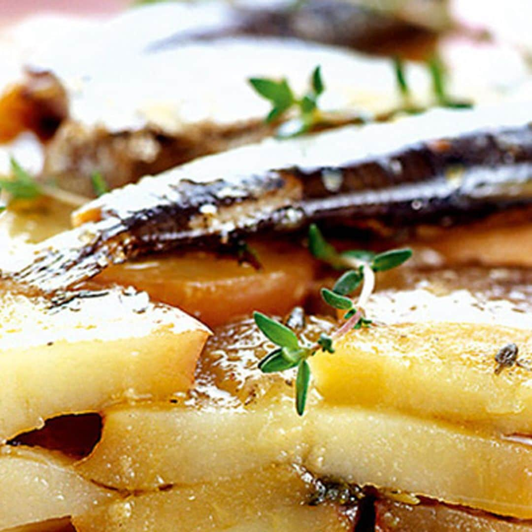 Pastel de patatas con sardinillas