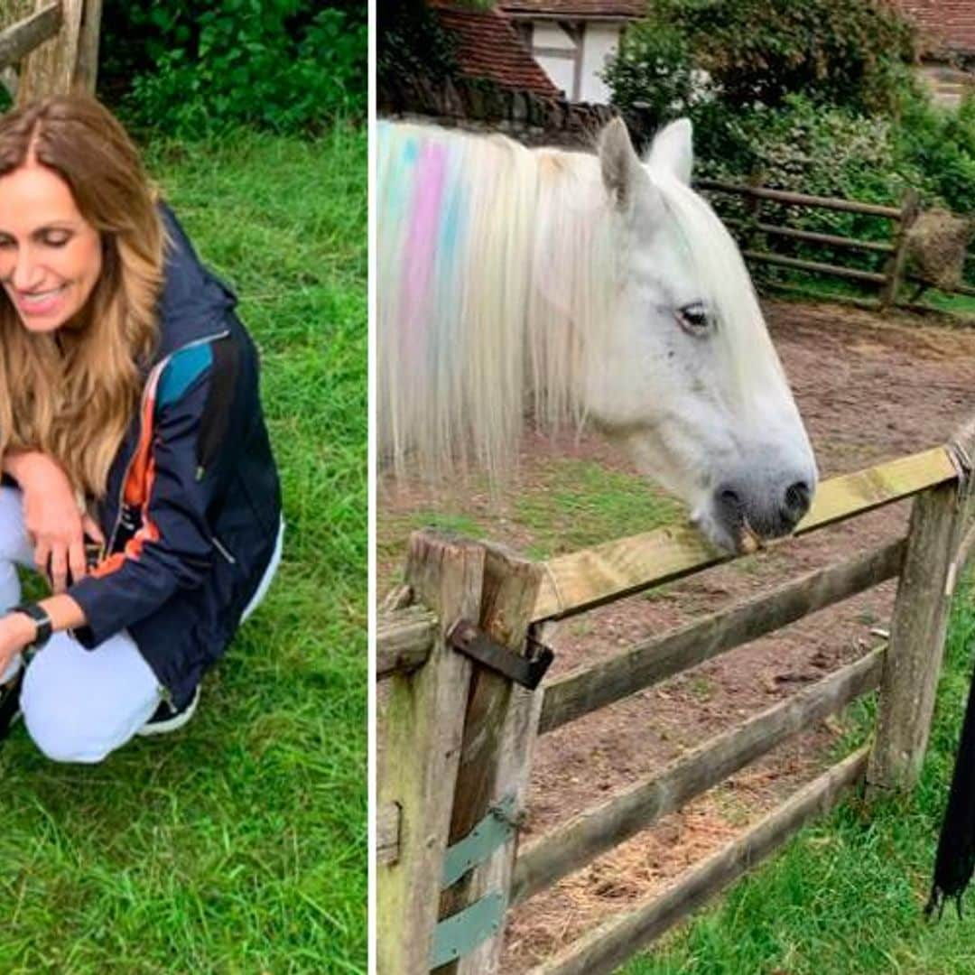 Lili Estefan y su familia disfrutan de un paseo en la campiña inglesa