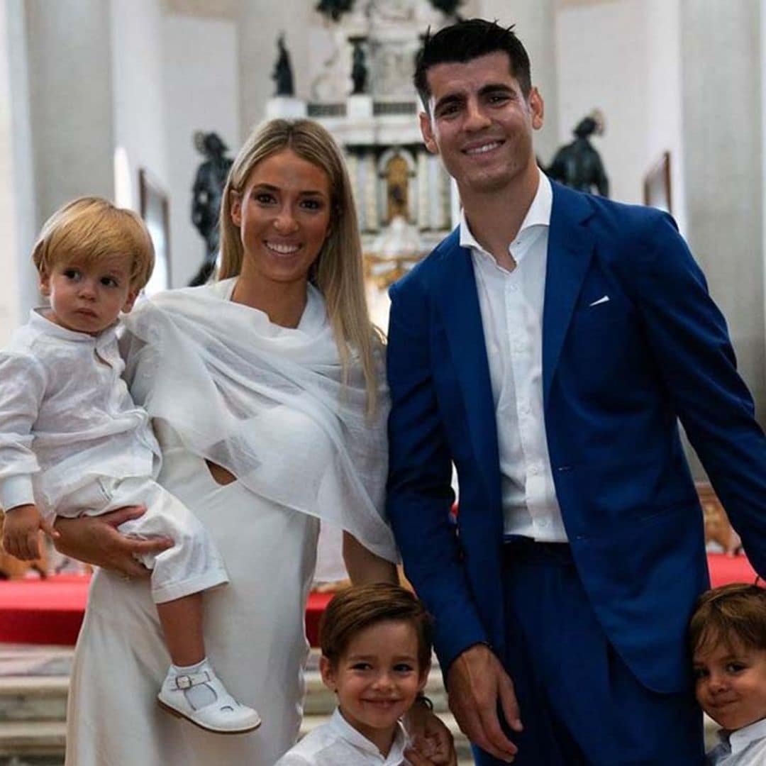 Alice Campello y Álvaro Morata bautizan a sus tres hijos antes de celebrar su 'reboda' en Venecia