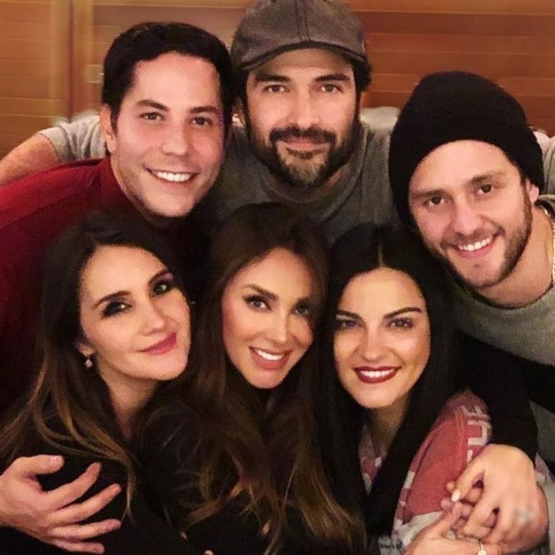 Dulce María y Poncho Herrera felicitan a la distancia a Maite Perroni