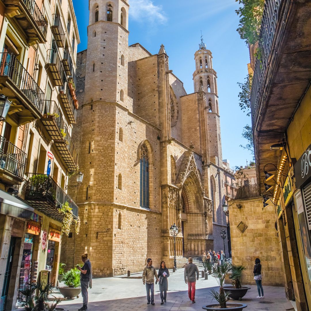 Calle Argenteria y Santa María del Mar, Barcelona