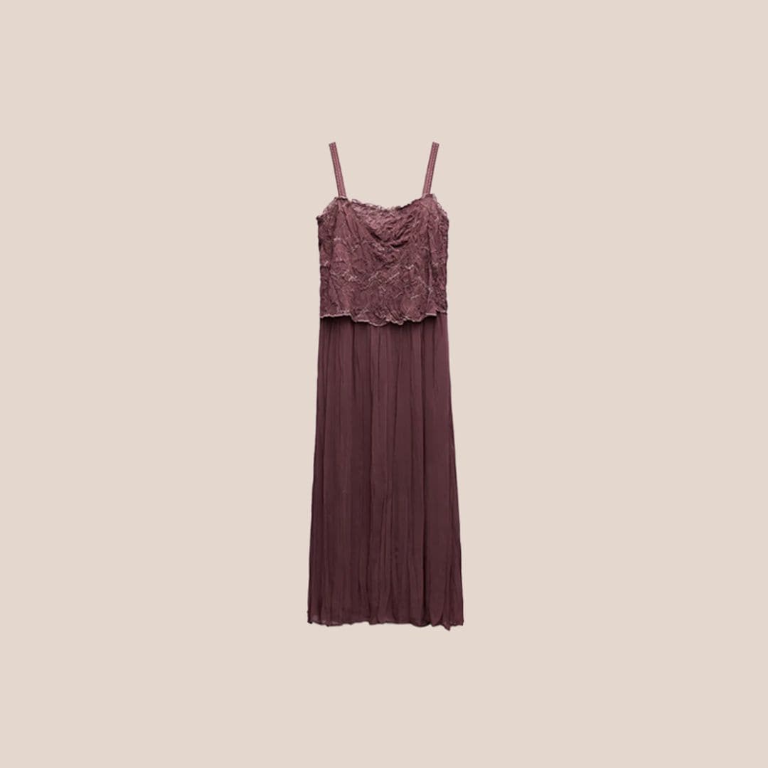 Flowy burgundy boho dress