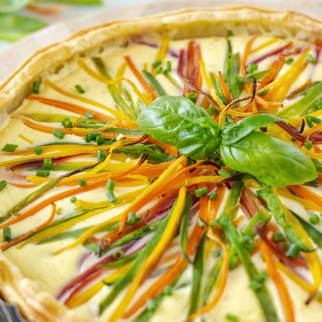 Quiche de pimientos y tirabeques