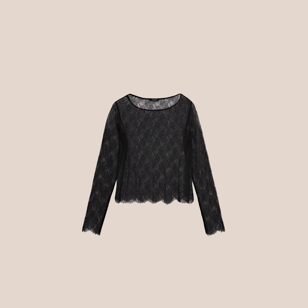 Semi-transparent lace top