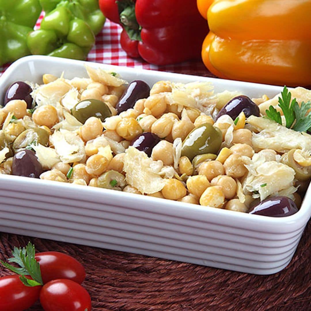 Ensalada de bacalao y garbanzos