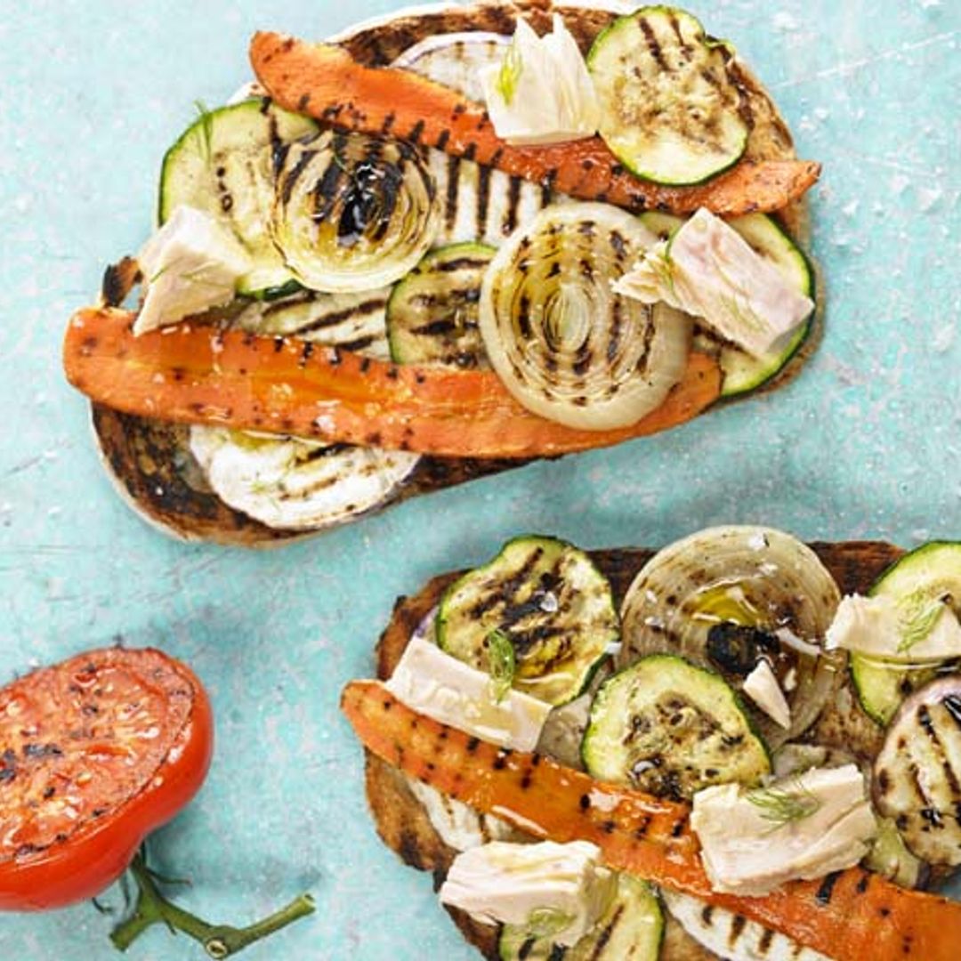 'Bruschetta' de verduras a la plancha