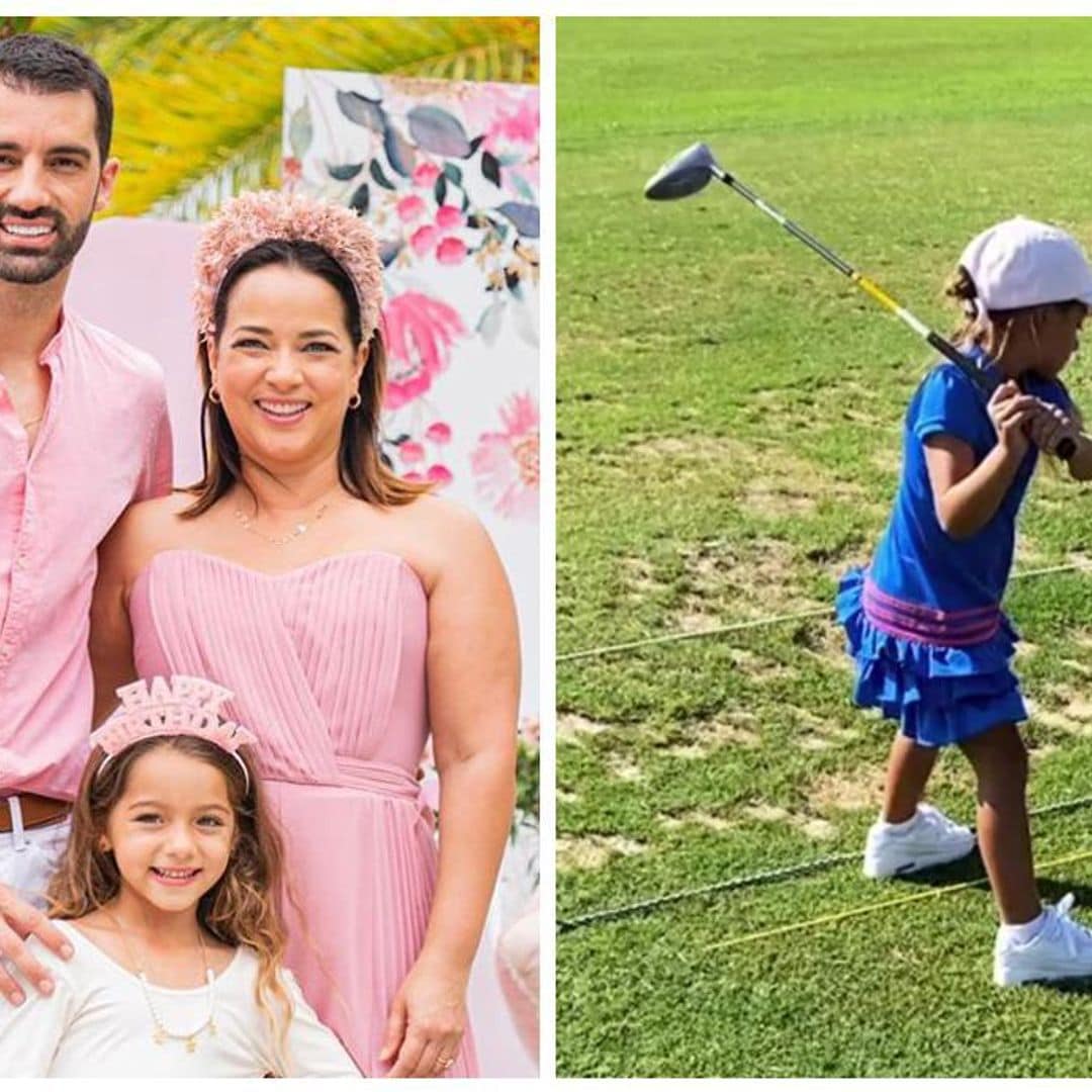 Adamari López y Toni Costa presumen del talento de su hija para el golf