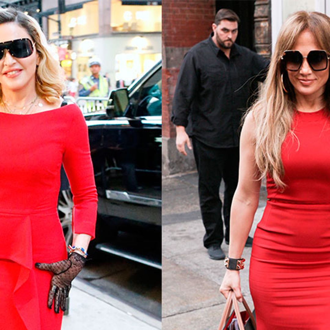 El duelo en rojo entre Madonna y Jennifer Lopez