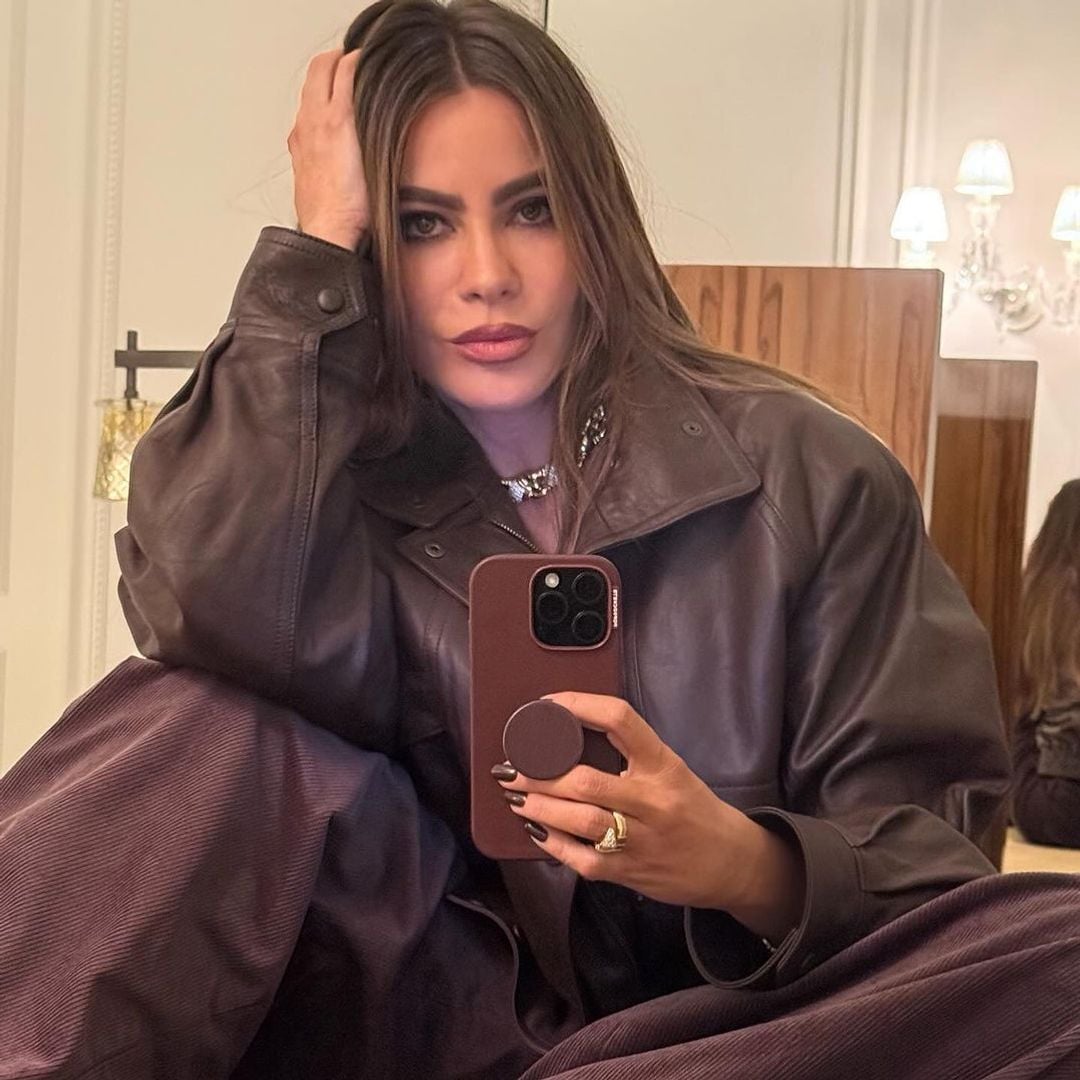 Sofía Vergara llega a Nueva York con la chamarra de cuero más 'trendy'