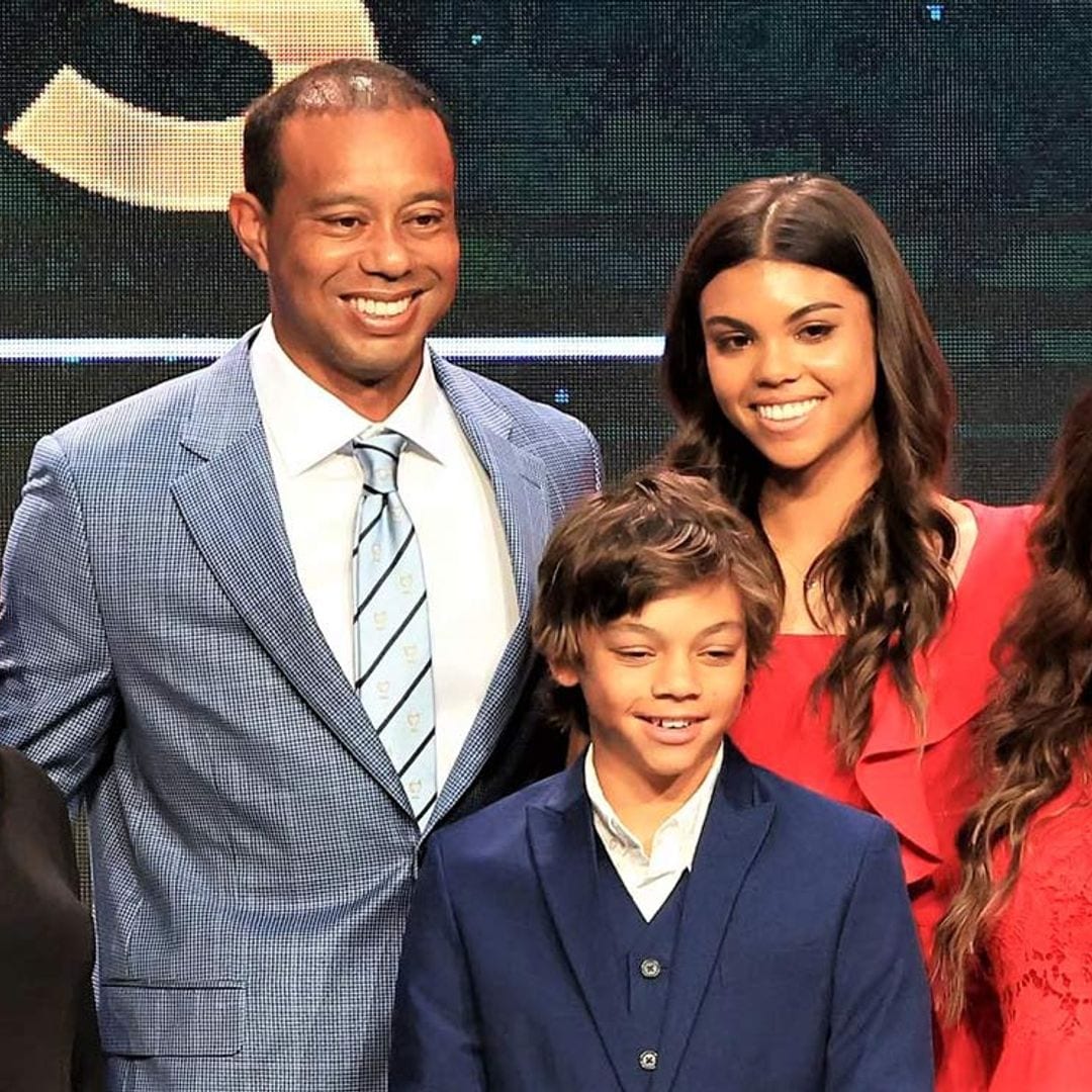 La novia de Tiger Woods y sus dos hijos, el gran apoyo del deportista en su regreso a la competición