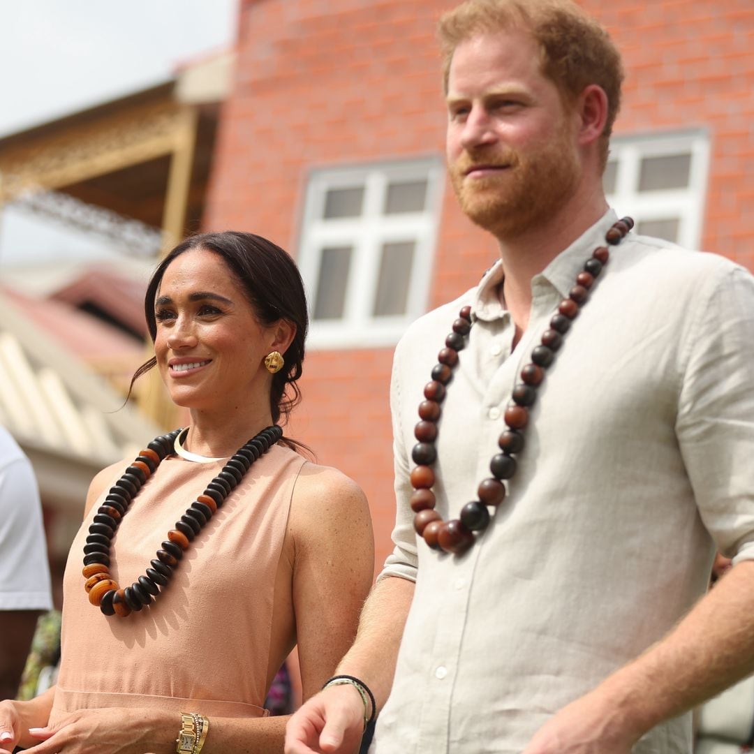 Meghan Markle y el príncipe Harry en su visita oficial por Nigeria en mayo pasado